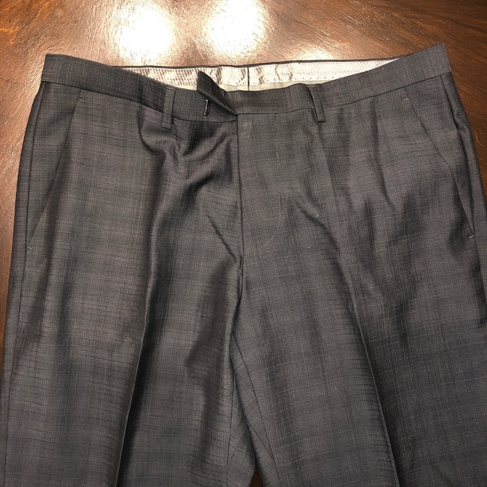 Gray Flat Front Hugo Boss Pants